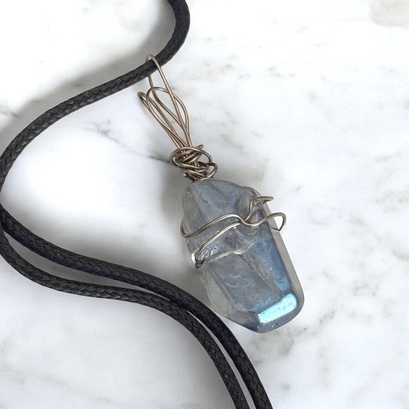 5 For $25💫Wrapped Smoke Blue Quartz Pendant - Picture 1 of 3